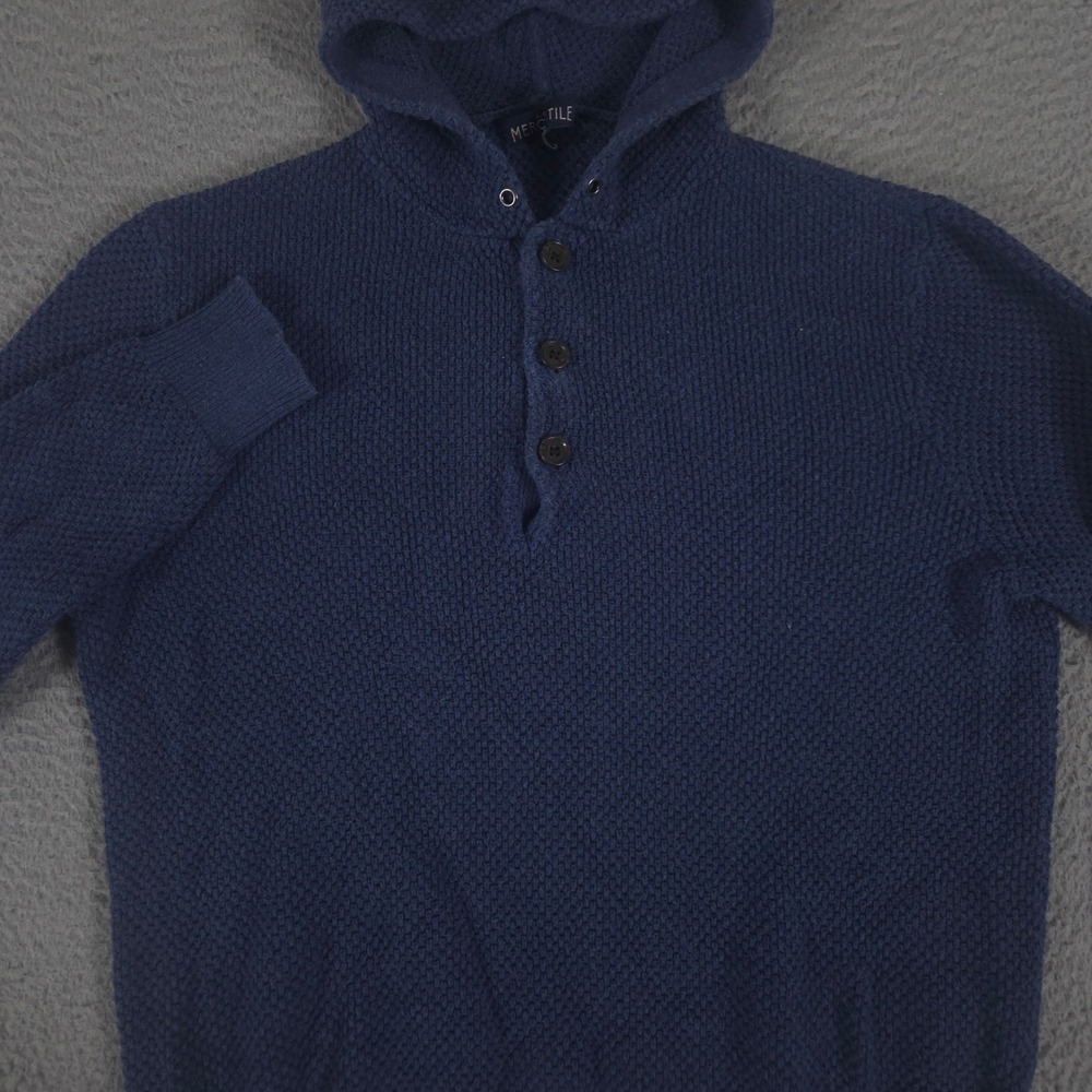 J.Crew Mercantile Hoodie Mens Large Henley Cotton Waffle Knit Pullover Sweater